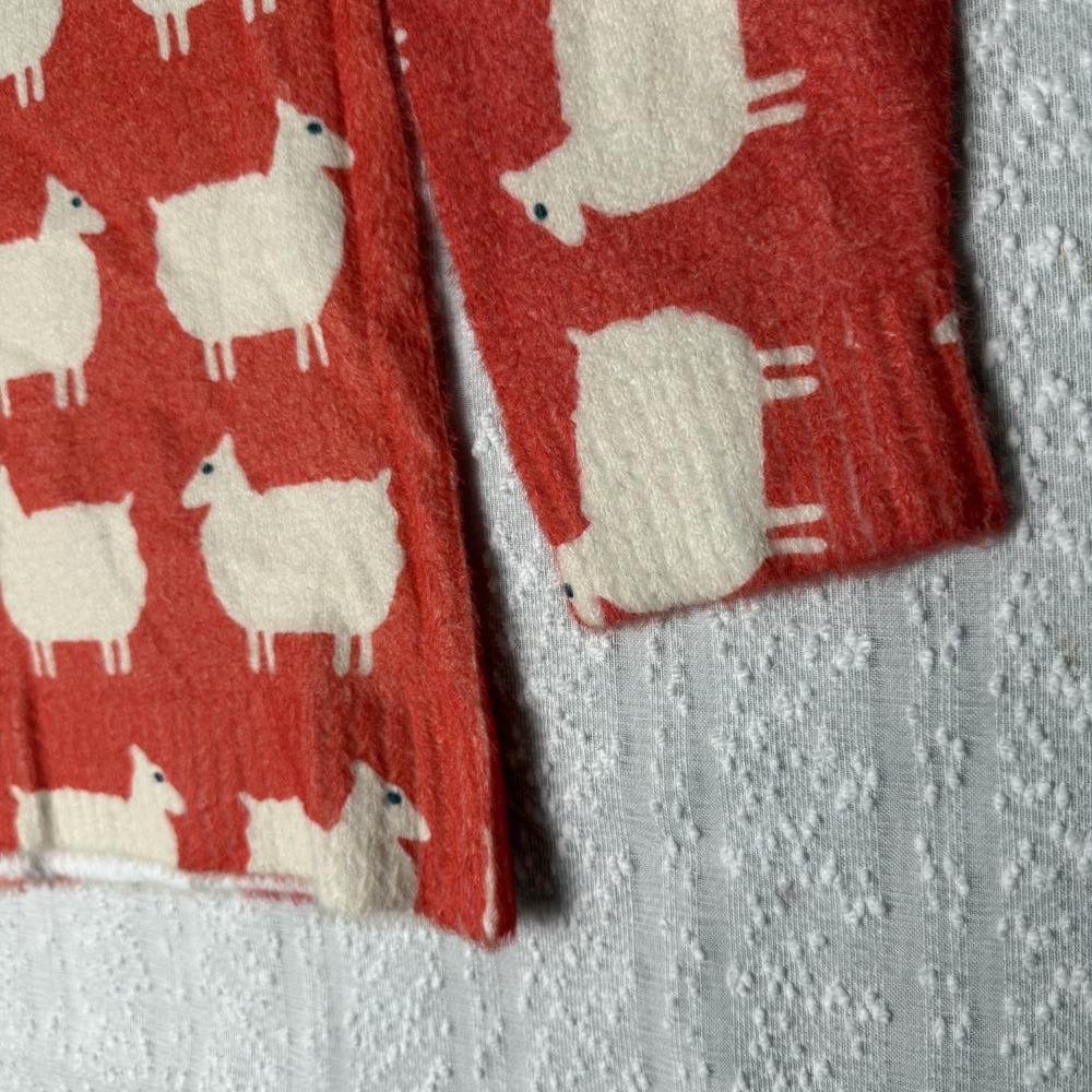 RARE Princess Diana Inspired Red Black Sheep Sweater Size Small 80s Jumper Icon - Picture 9 of 14